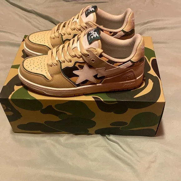Bape | Shoes | Bathing Ape Sk8 Sta Beige Yellow Camo | Poshmark
